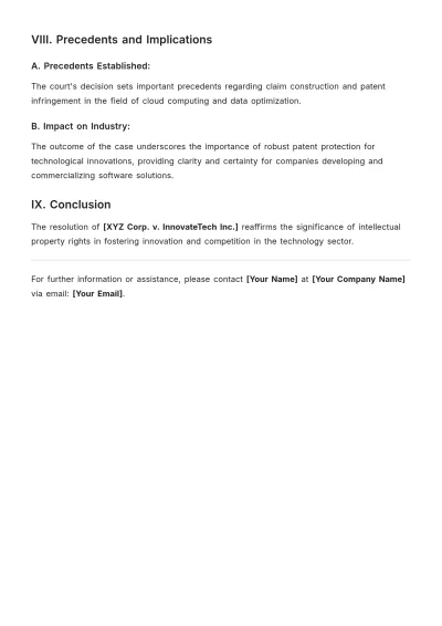 Free Patent Case Brief Template to Edit Online