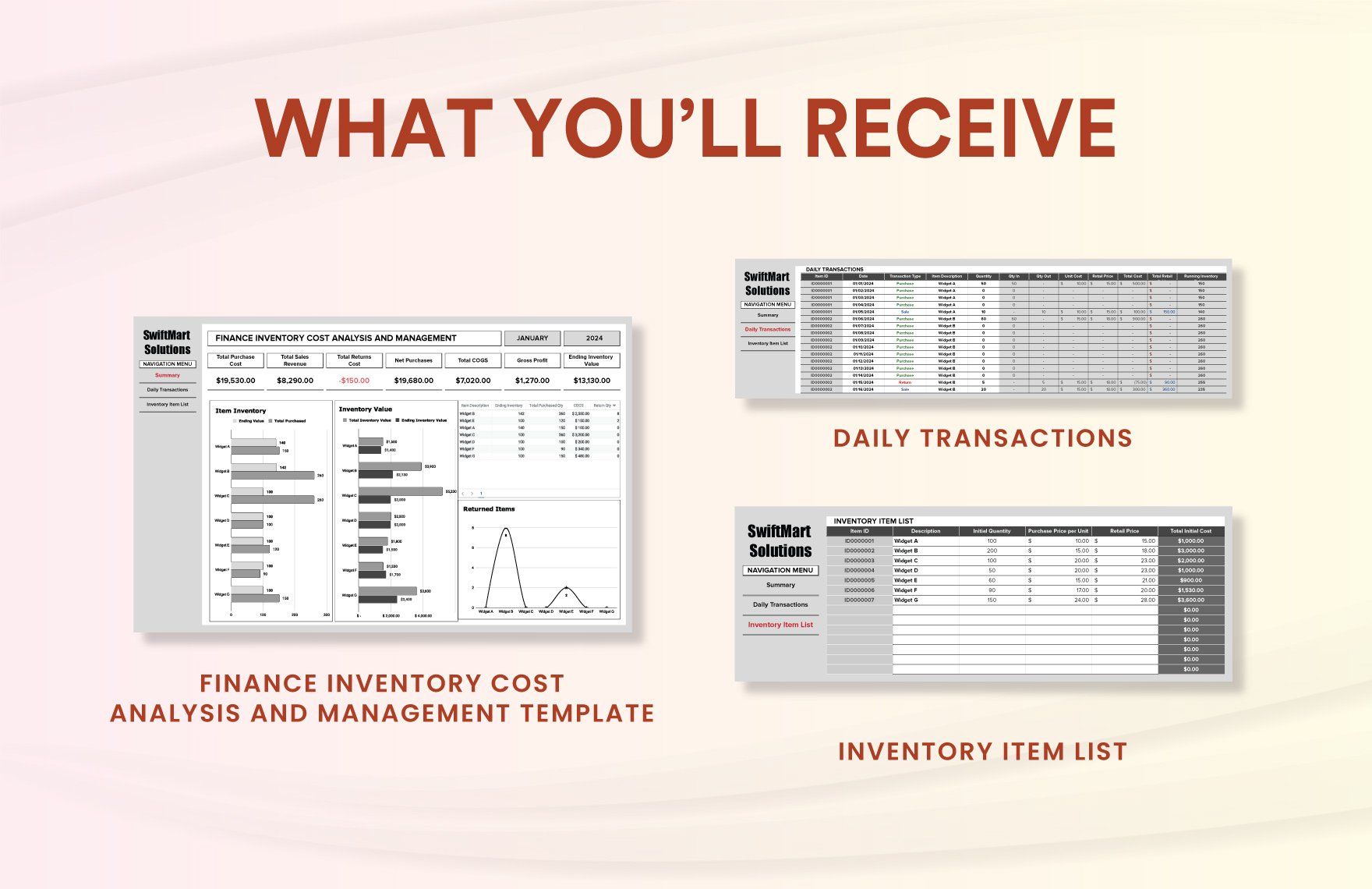 Finance Inventory Cost Analysis and Management Template