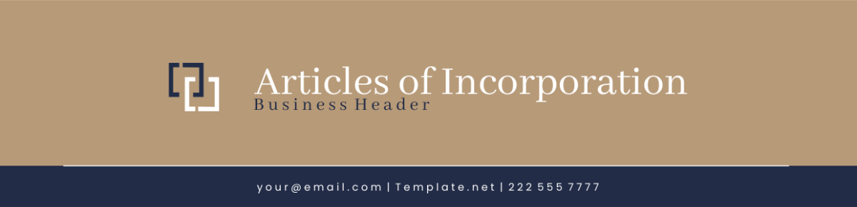 Business Articles of Incorporation Header Template