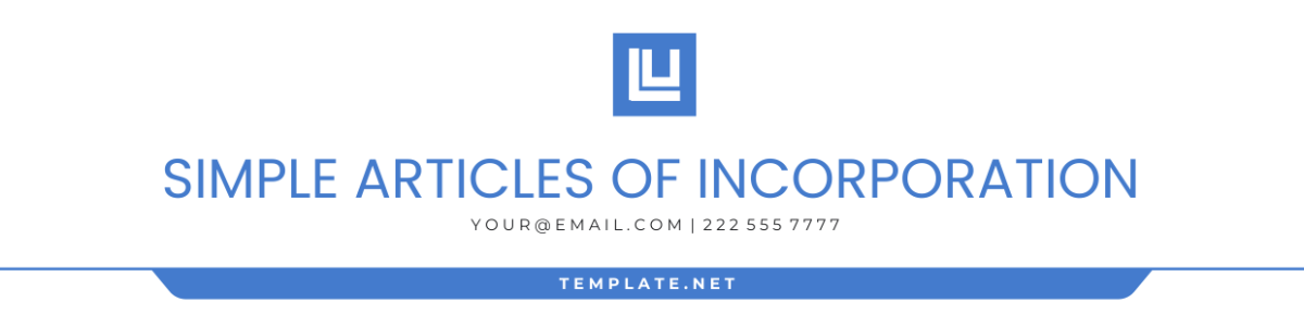 Simple Articles of Incorporation Header Template