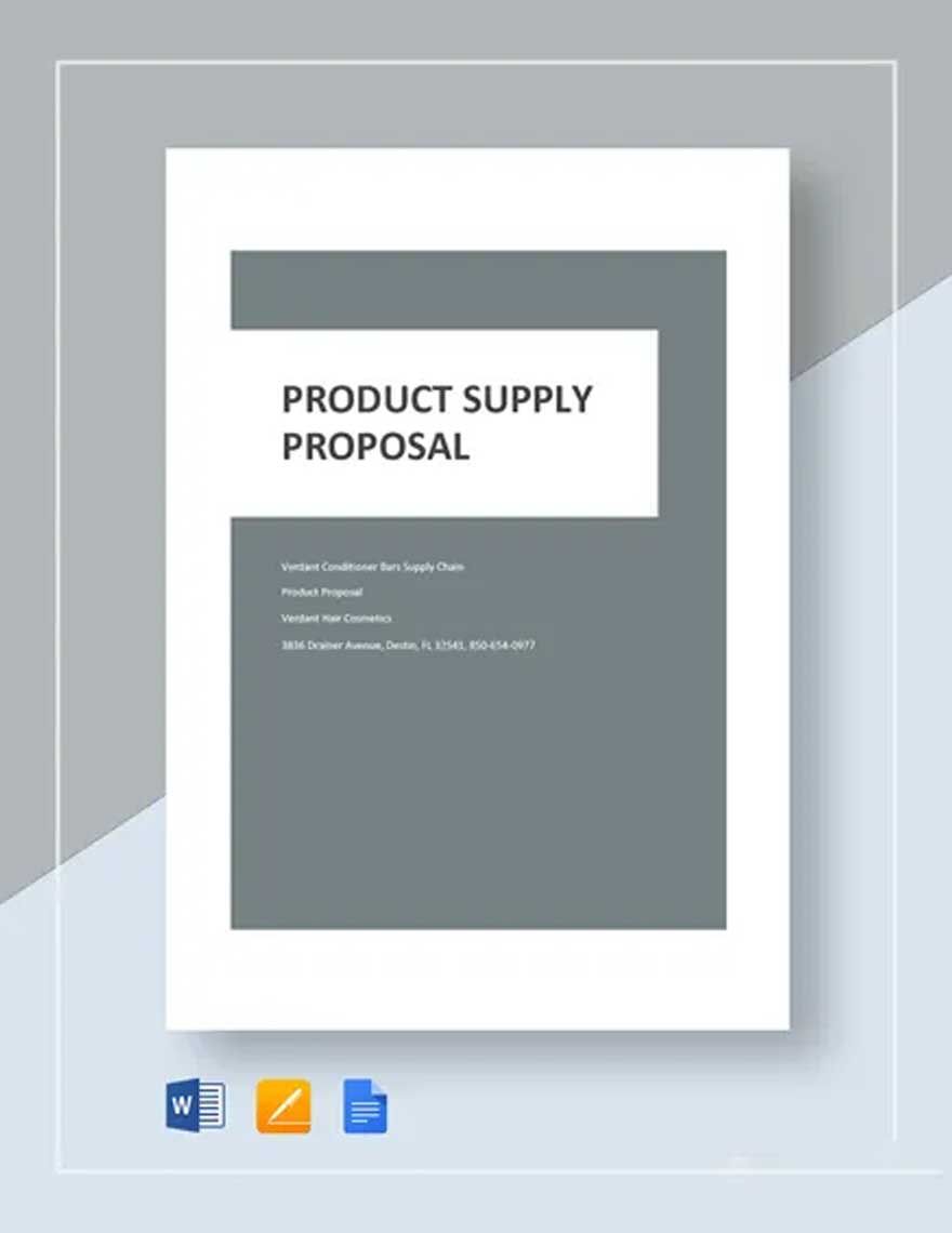 Product Supply Proposal Template