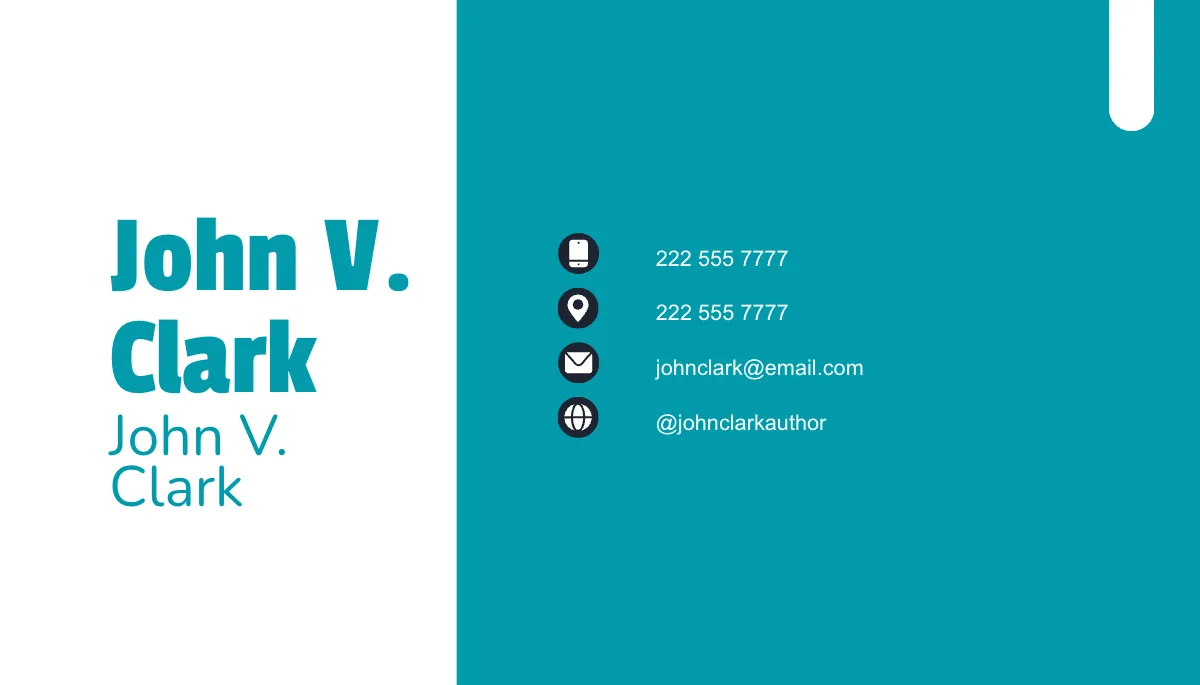 Free Author Business Card Template to Edit Online