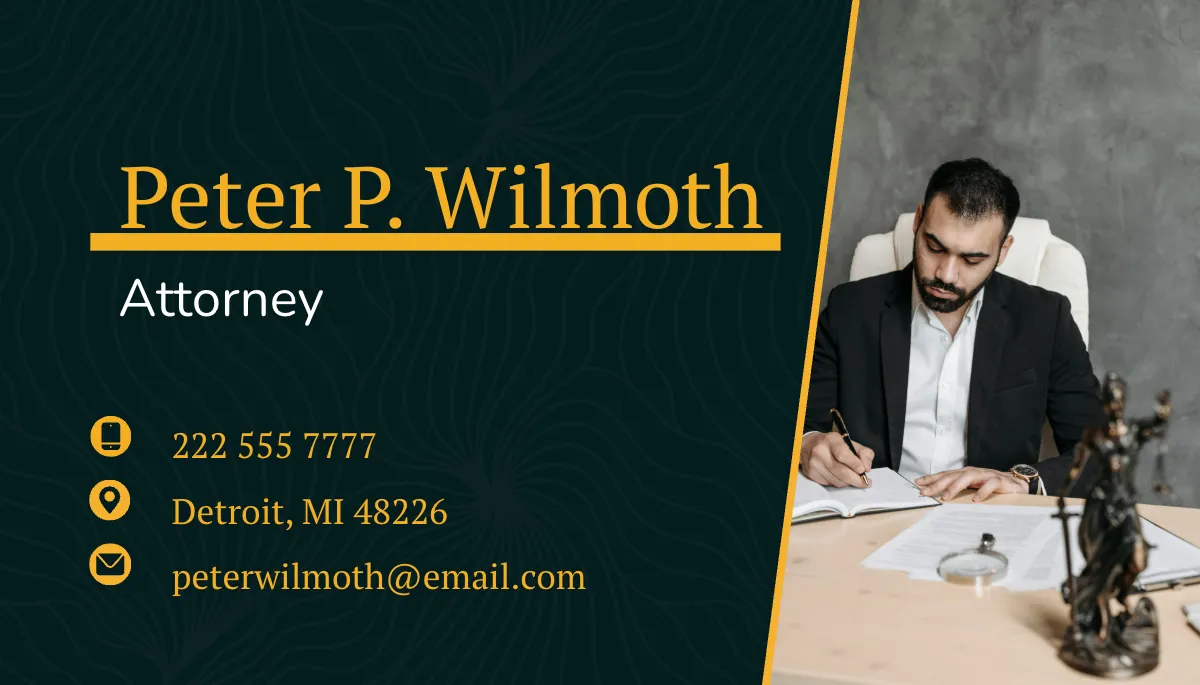 Free Attorney Business Card Template to Edit Online