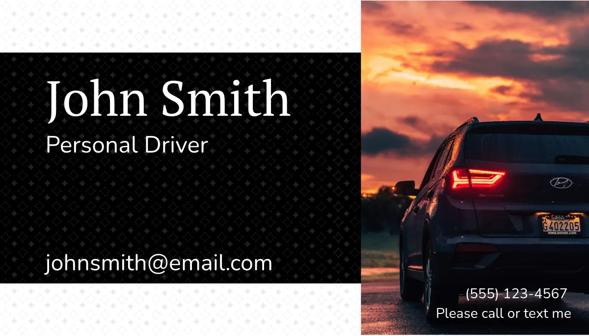 Free Personal Driver Business Card Template to Edit Online