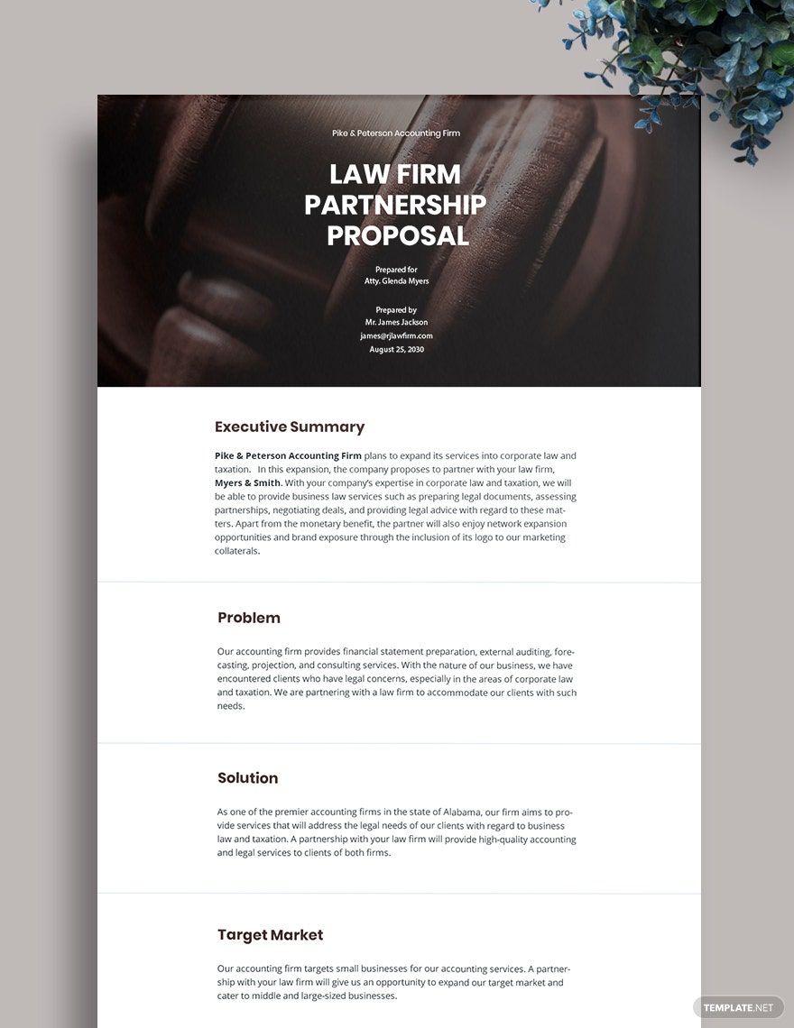 Law Firm Partnership Proposal Template