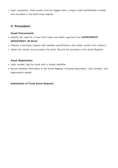 Free Fixed Asset Procedure Template to Edit Online