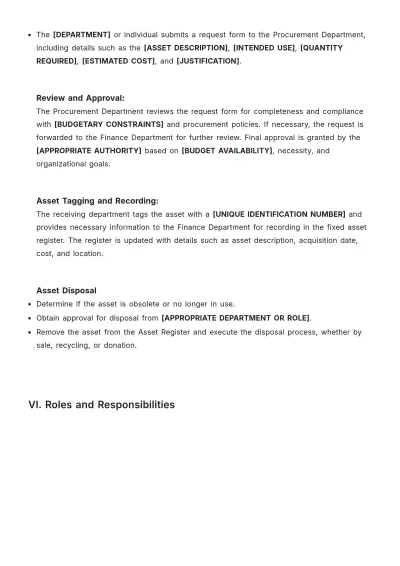 Free Fixed Asset Procedure Template to Edit Online