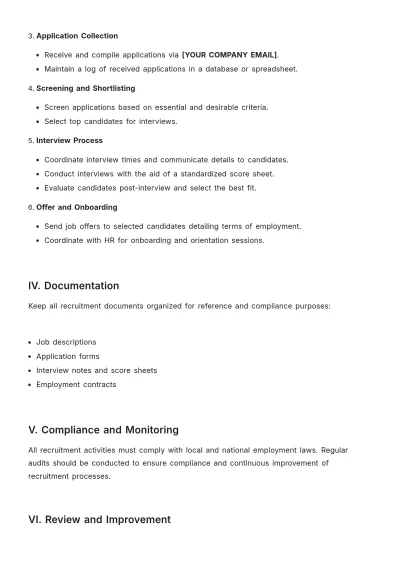 Free Recruitment Procedure Template to Edit Online