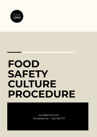 Free Food Safety Culture Procedure Template to Edit Online