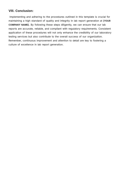 Free Lab Report Procedure Template to Edit Online