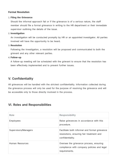 Free Grievance Procedure Template to Edit Online
