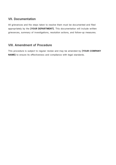 Free Grievance Procedure Template to Edit Online