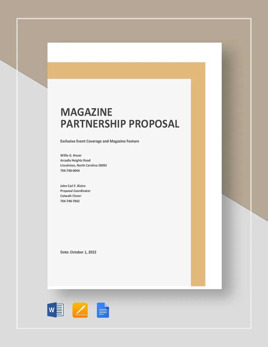 Magazine Partnership Proposal Template
