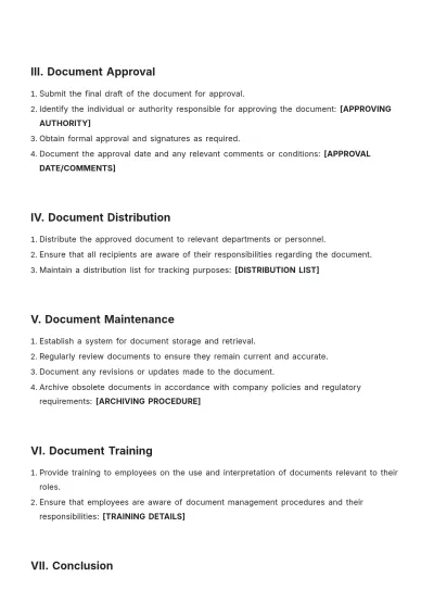 Free Document Procedure Template to Edit Online