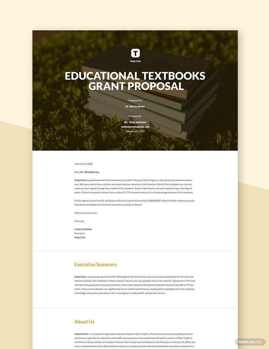 Education Grant Proposal Template