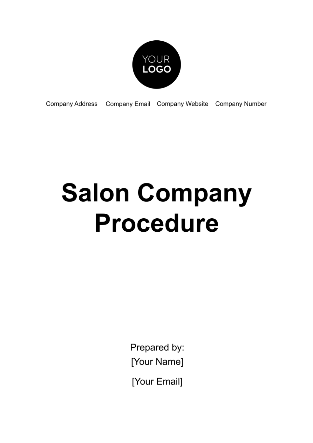 Free Salon Company Procedure Template