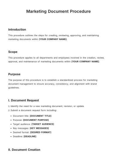 Free Marketing Document Procedure Template to Edit Online