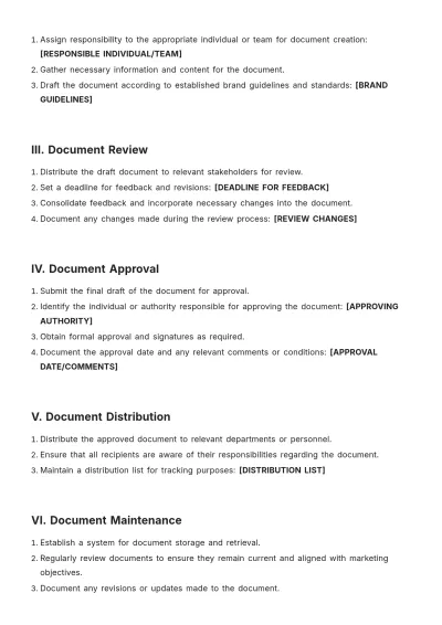 Free Marketing Document Procedure Template to Edit Online
