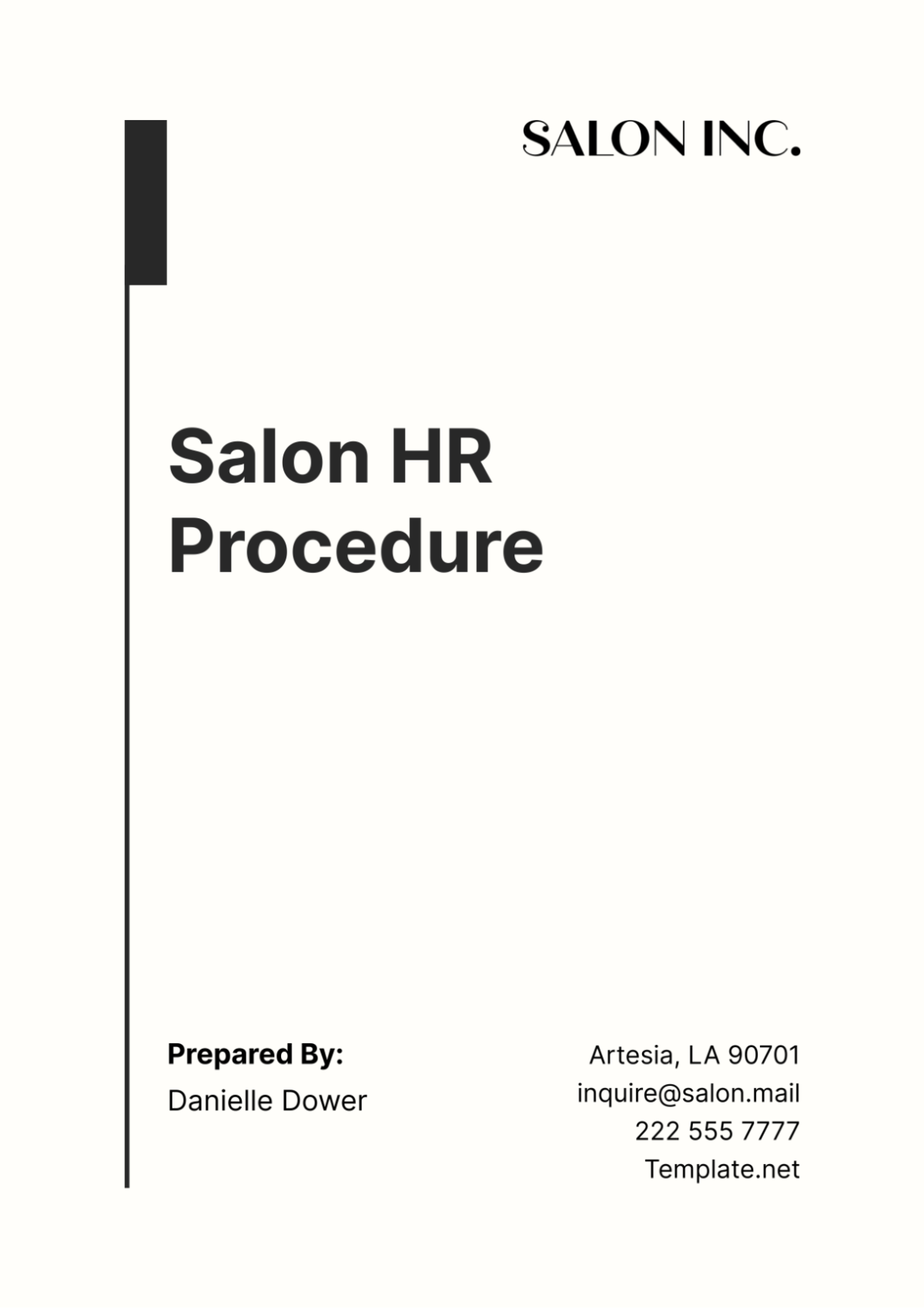 Salon HR Procedure Template