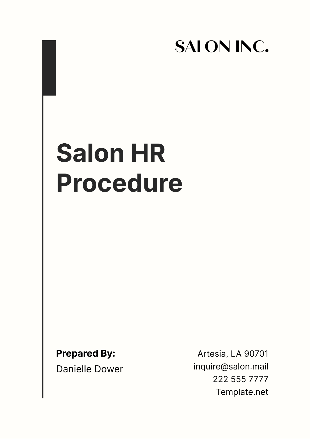 Salon HR Procedure Template - Edit Online & Download