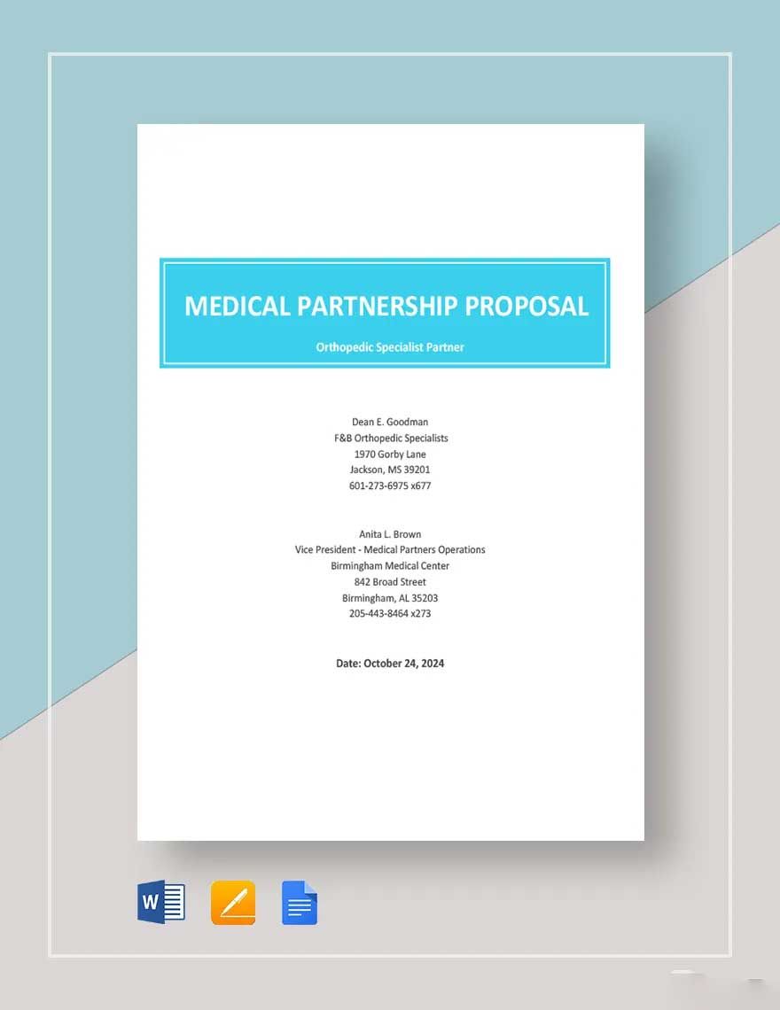 Medical Partnership Proposal Template