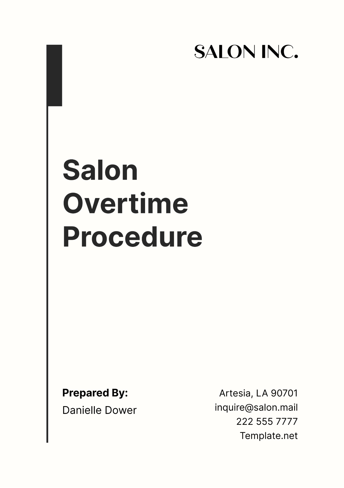 Salon Overtime Procedure Template - Edit Online & Download