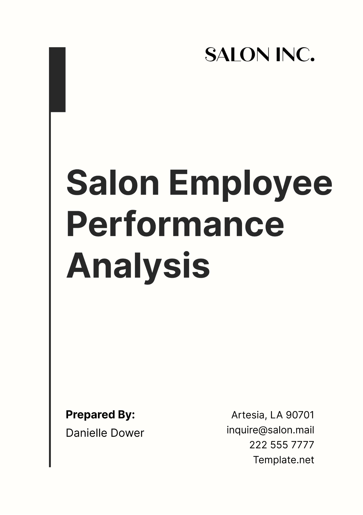 Salon Employee Performance Analysis Template - Edit Online & Download