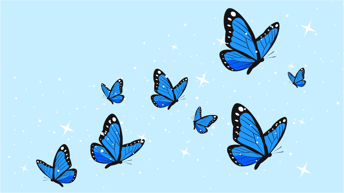 Free Blue Butterfly Aesthetic Background