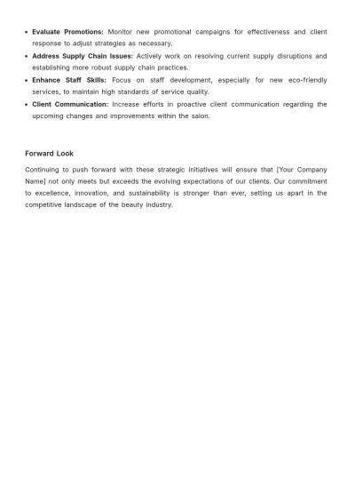 Free Salon Weekly Report Template to Edit Online
