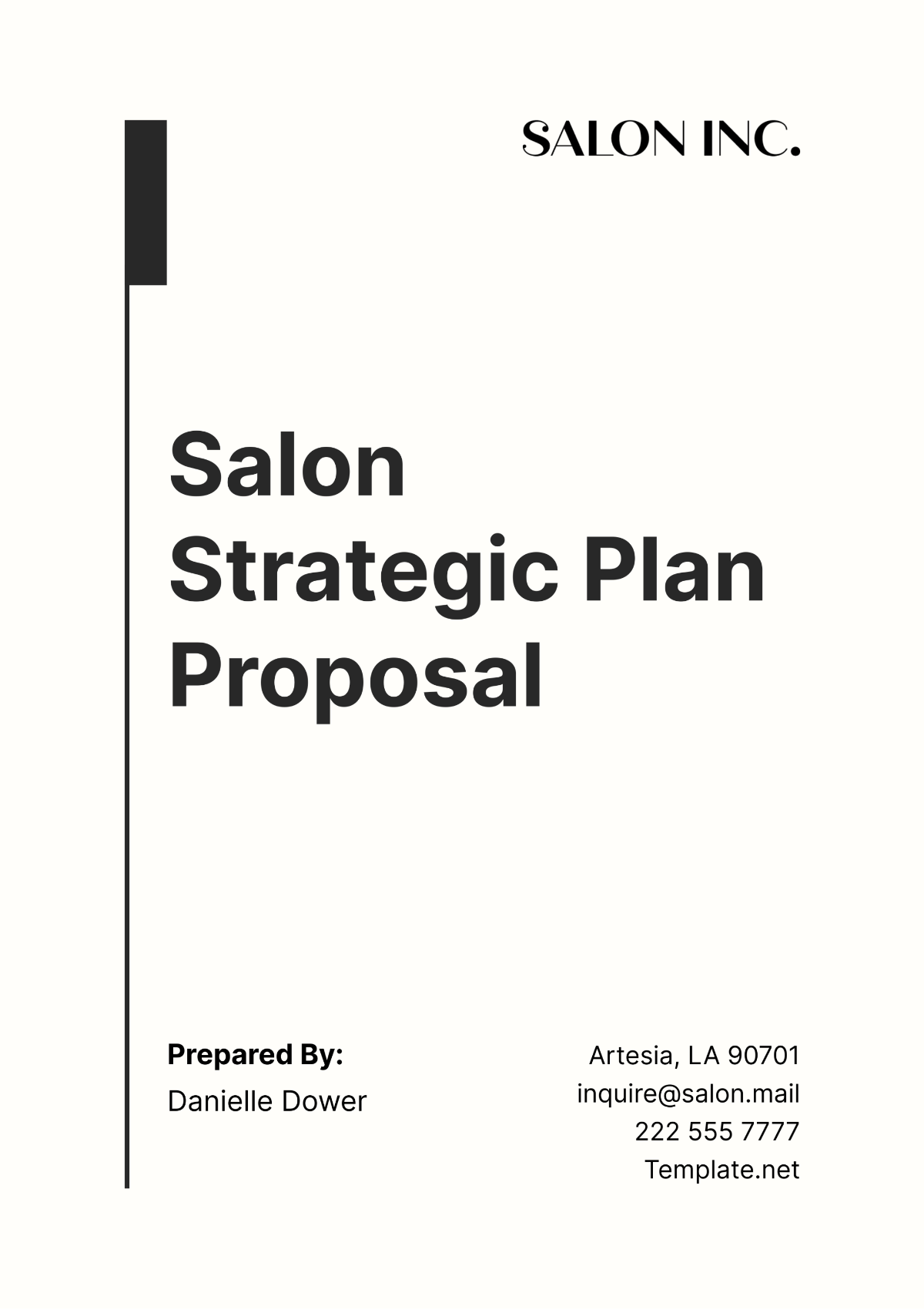 Salon Strategic Plan Proposal Template - Edit Online & Download