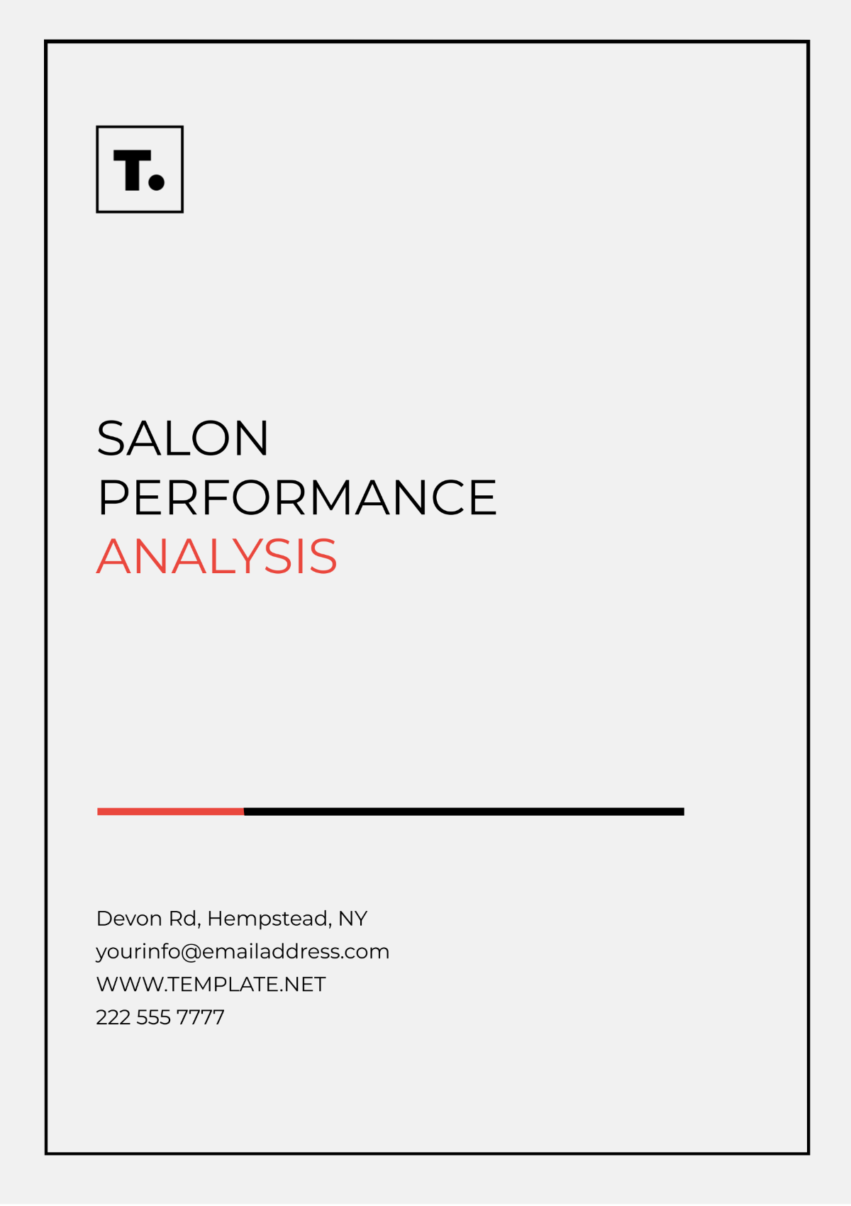 Salon Performance Analysis Template - Edit Online & Download