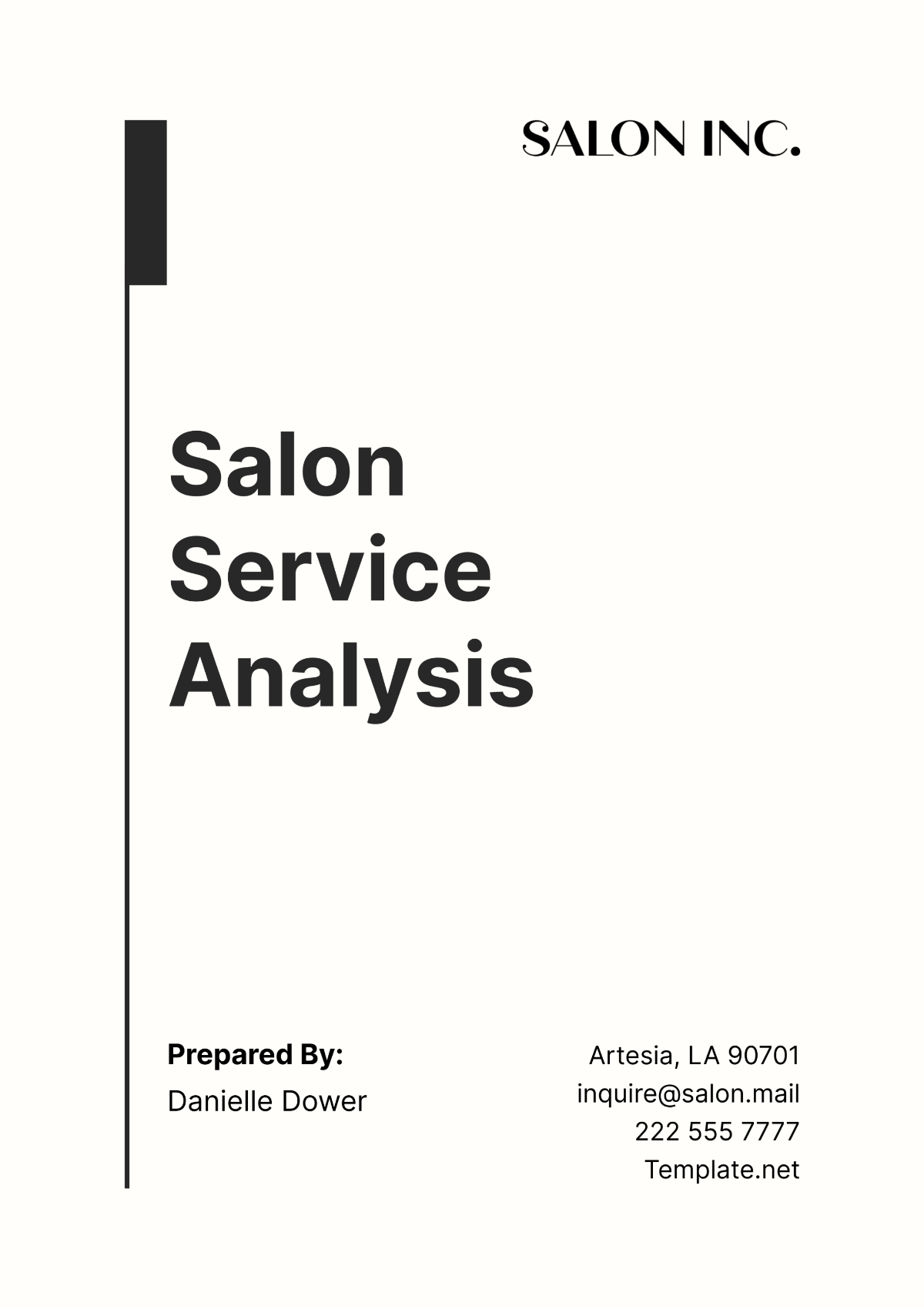 Salon Service Analysis Template - Edit Online & Download