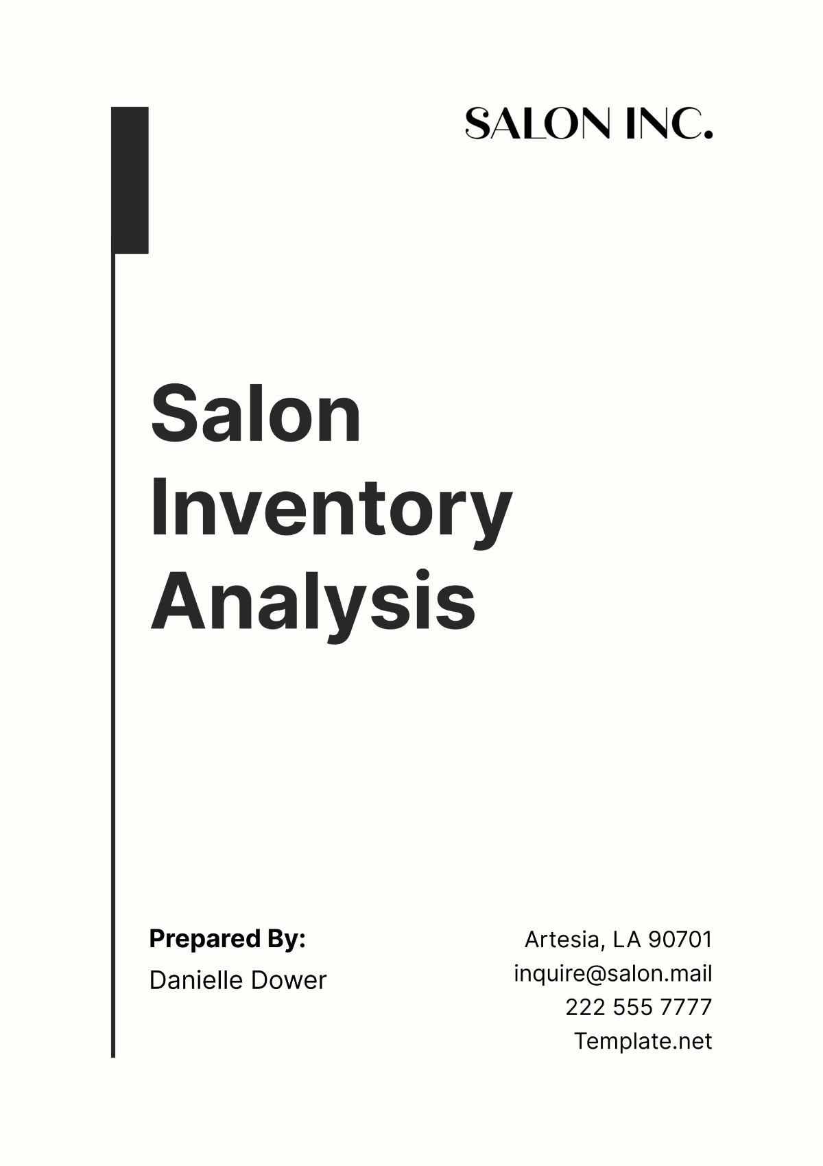 Salon Inventory Analysis Template - Edit Online & Download