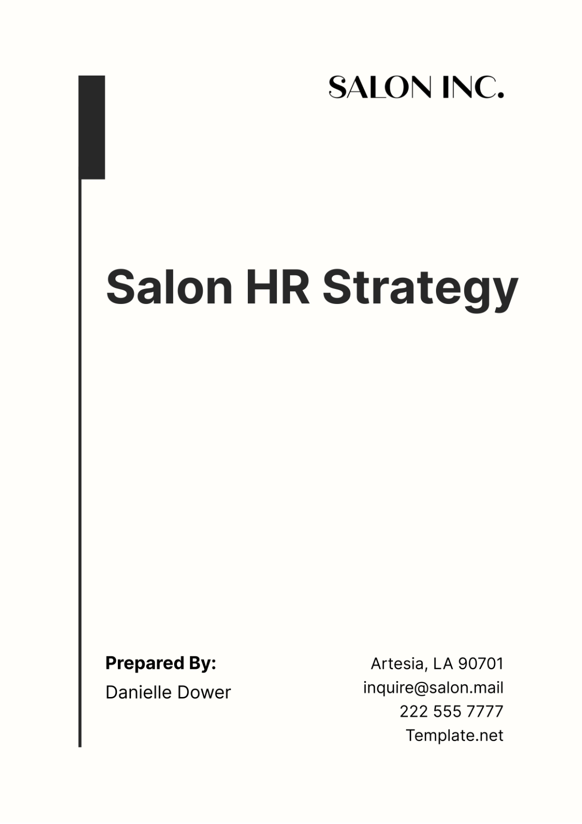 Salon HR Strategy Template