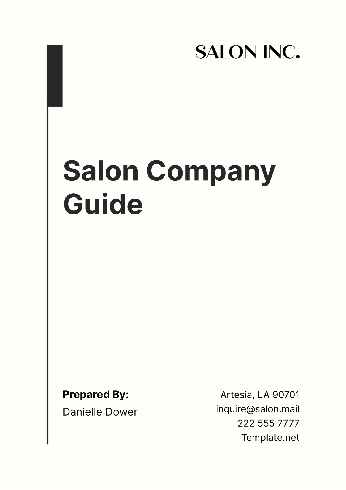 Salon Company Guide Template - Edit Online & Download