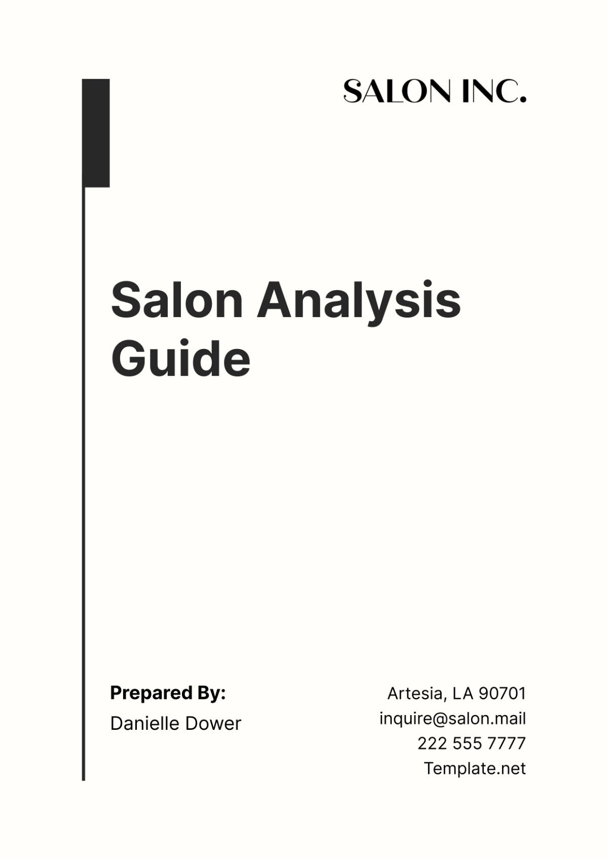 Free Salon Analysis Guide Template