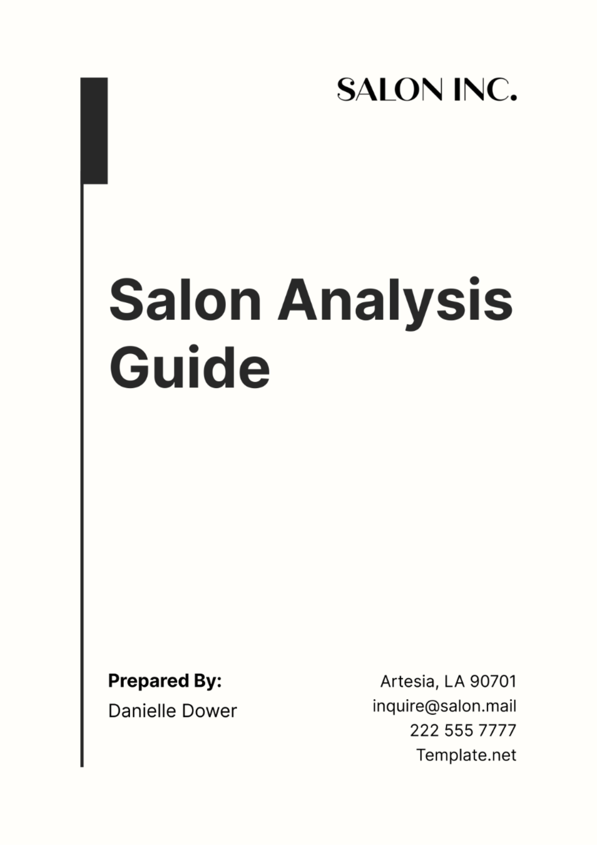 Salon Analysis Guide Template