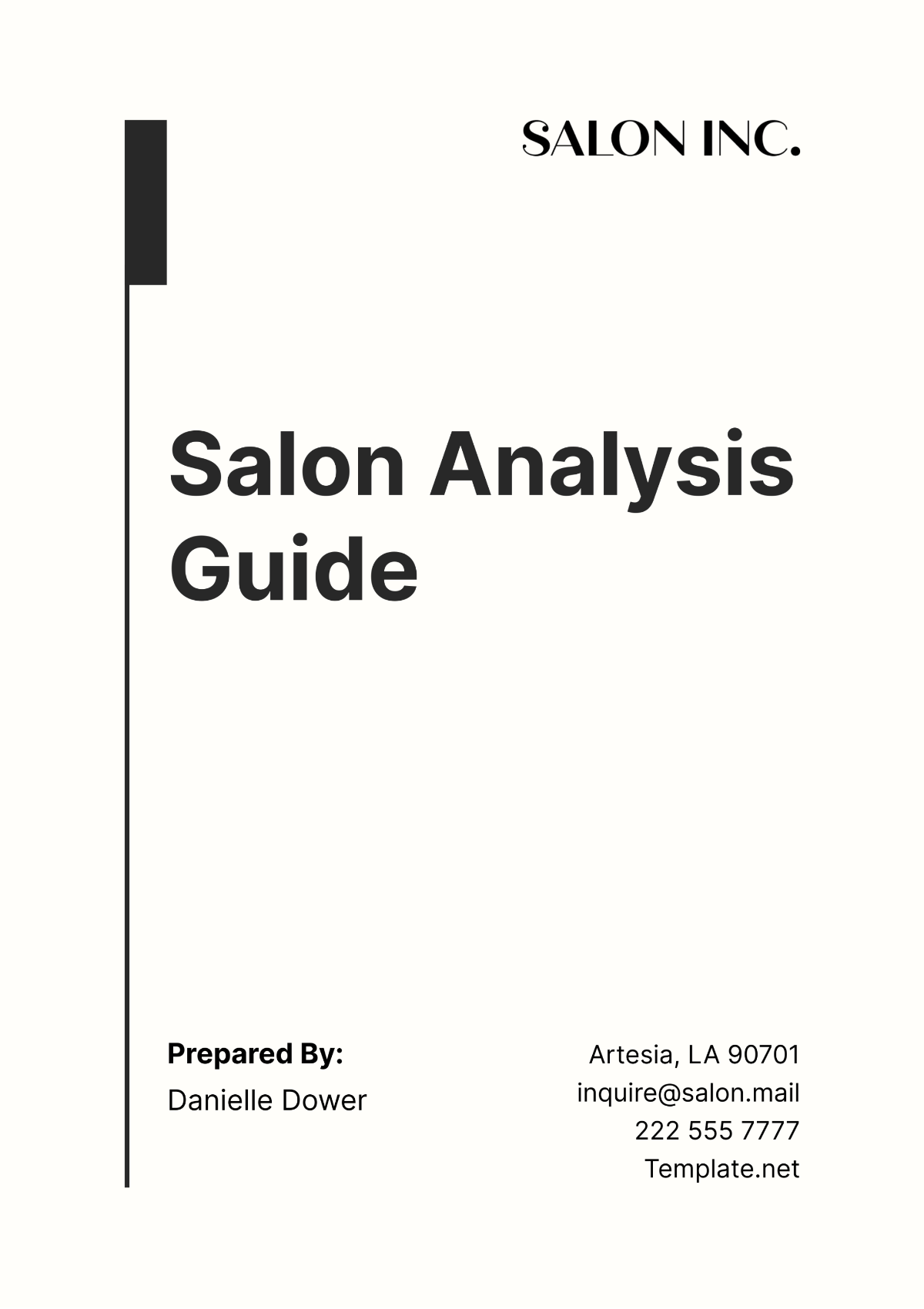 Salon Analysis Guide Template - Edit Online & Download