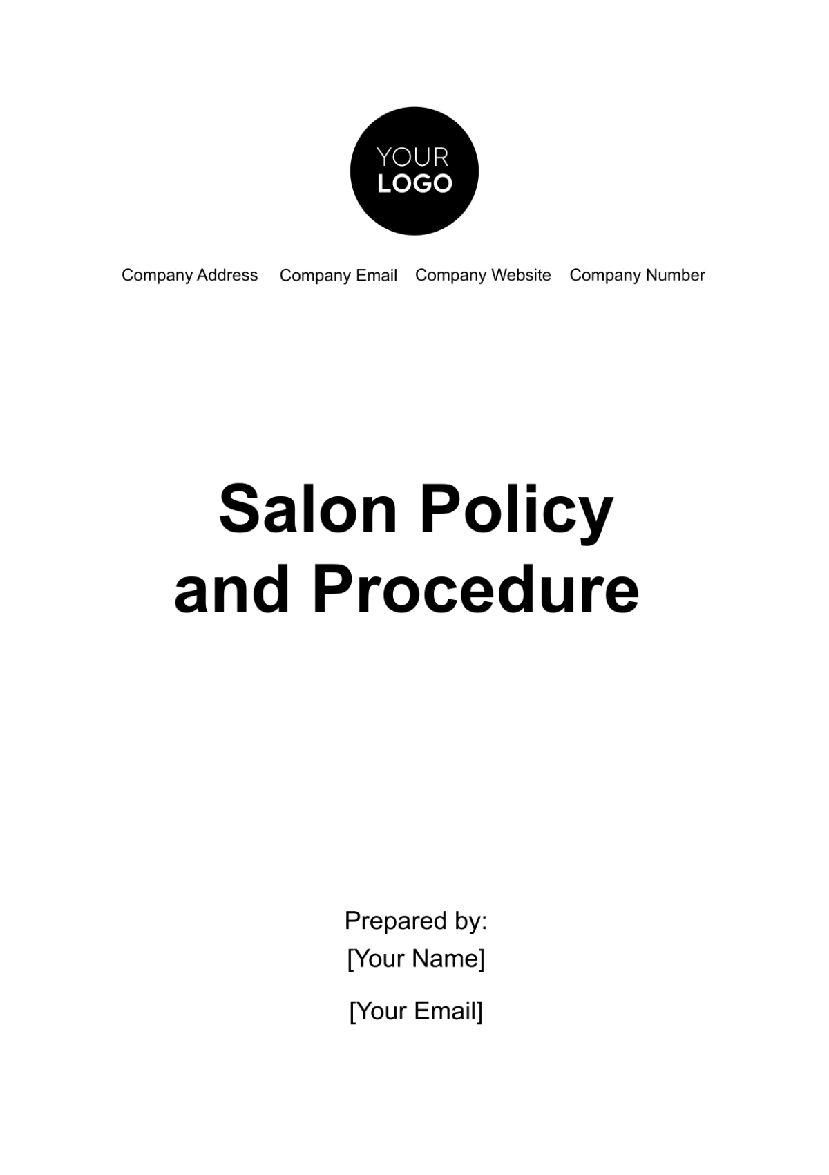 Free Salon Policy and Procedure Template