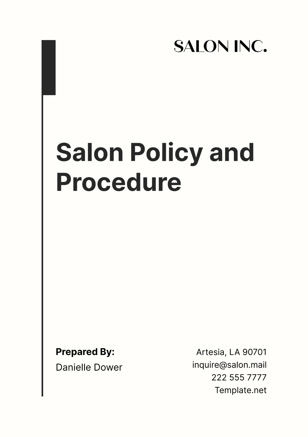 Salon Policy and Procedure Template - Edit Online & Download