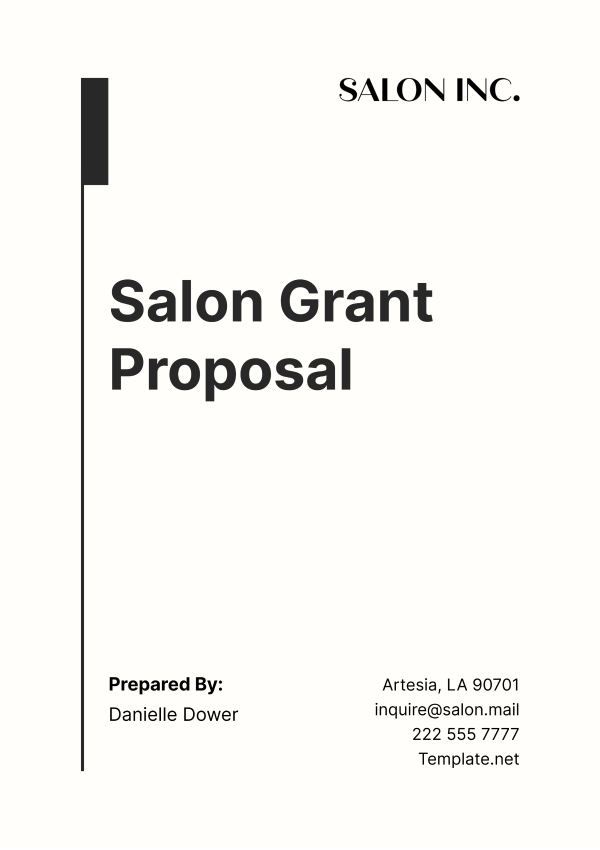 Salon Grant Proposal Template - Edit Online & Download