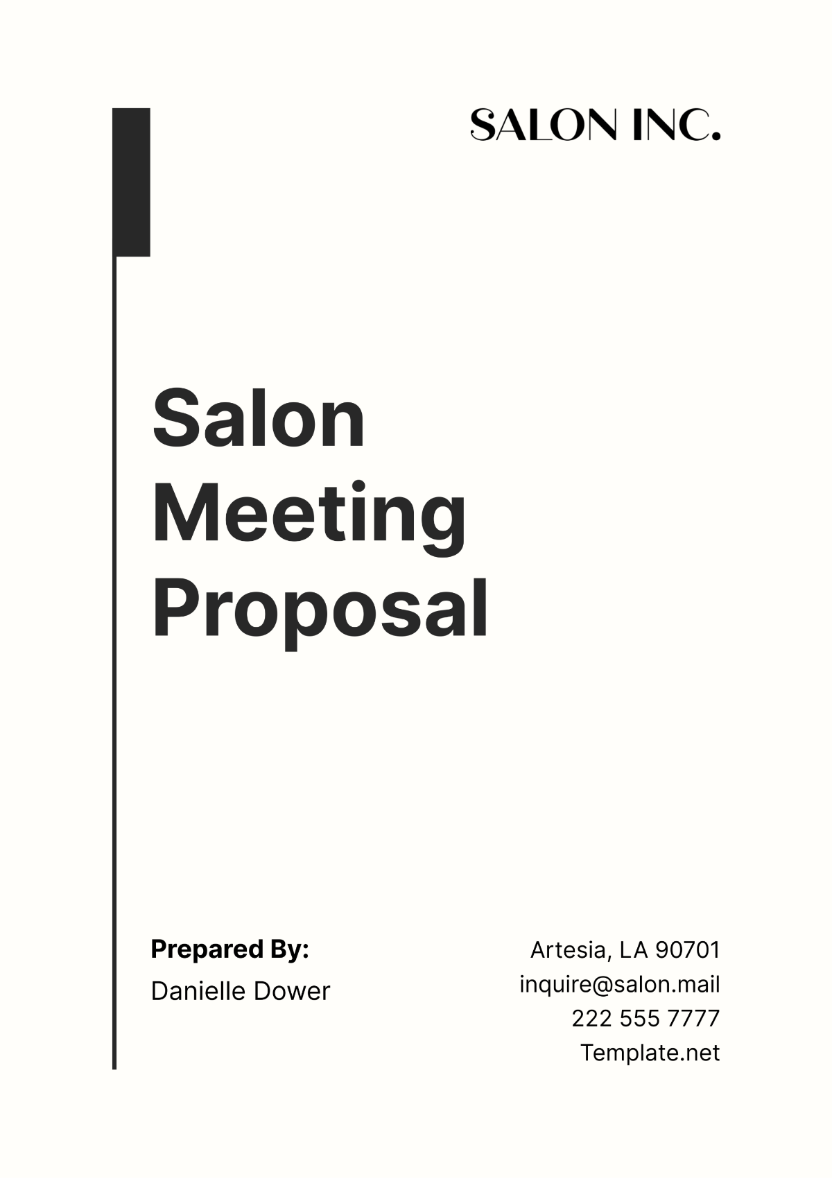 Salon Meeting Proposal Template - Edit Online & Download