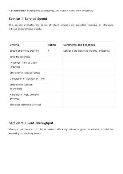 Free Salon Productivity Evaluation Template to Edit Online