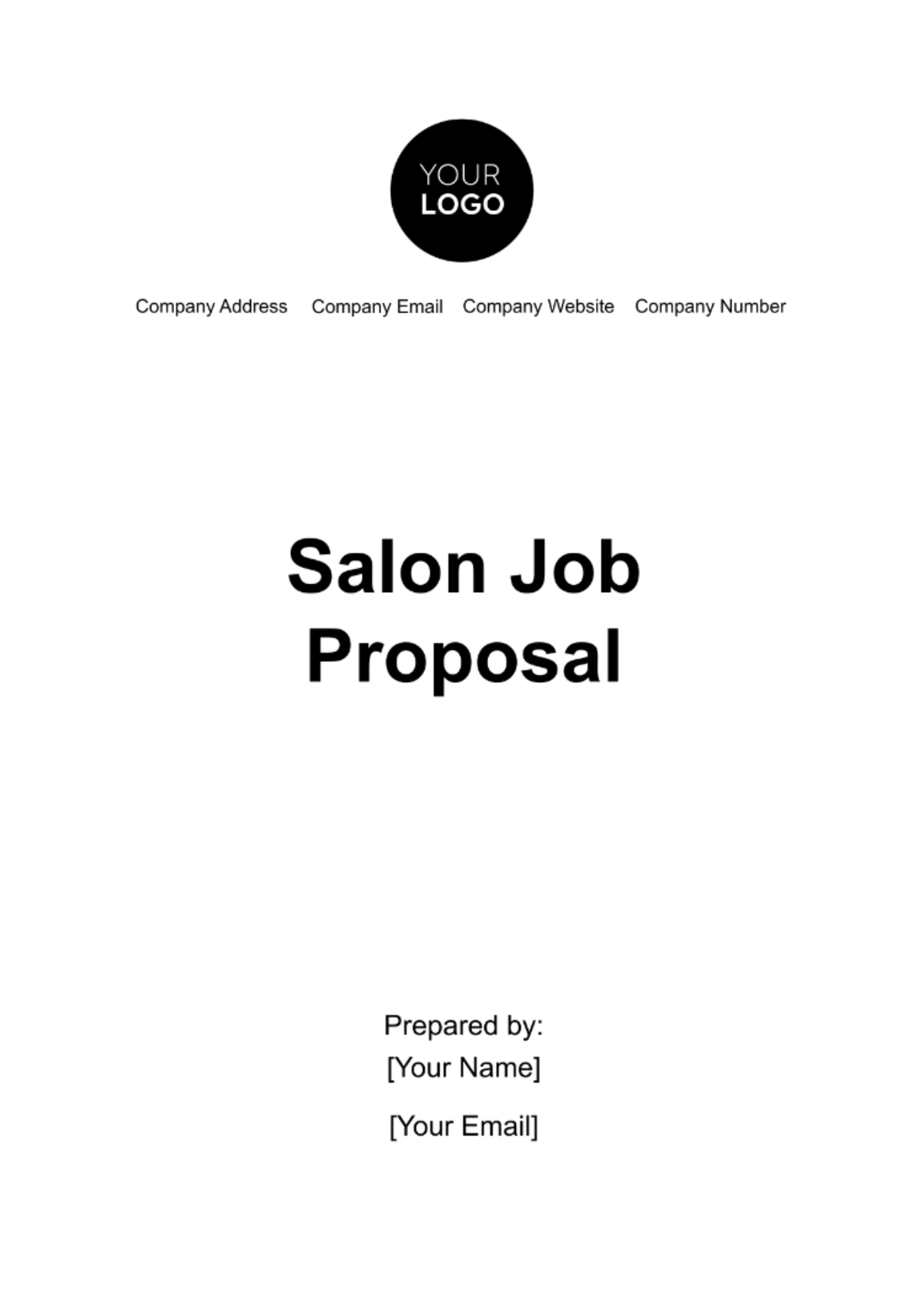 Salon Job Proposal Template