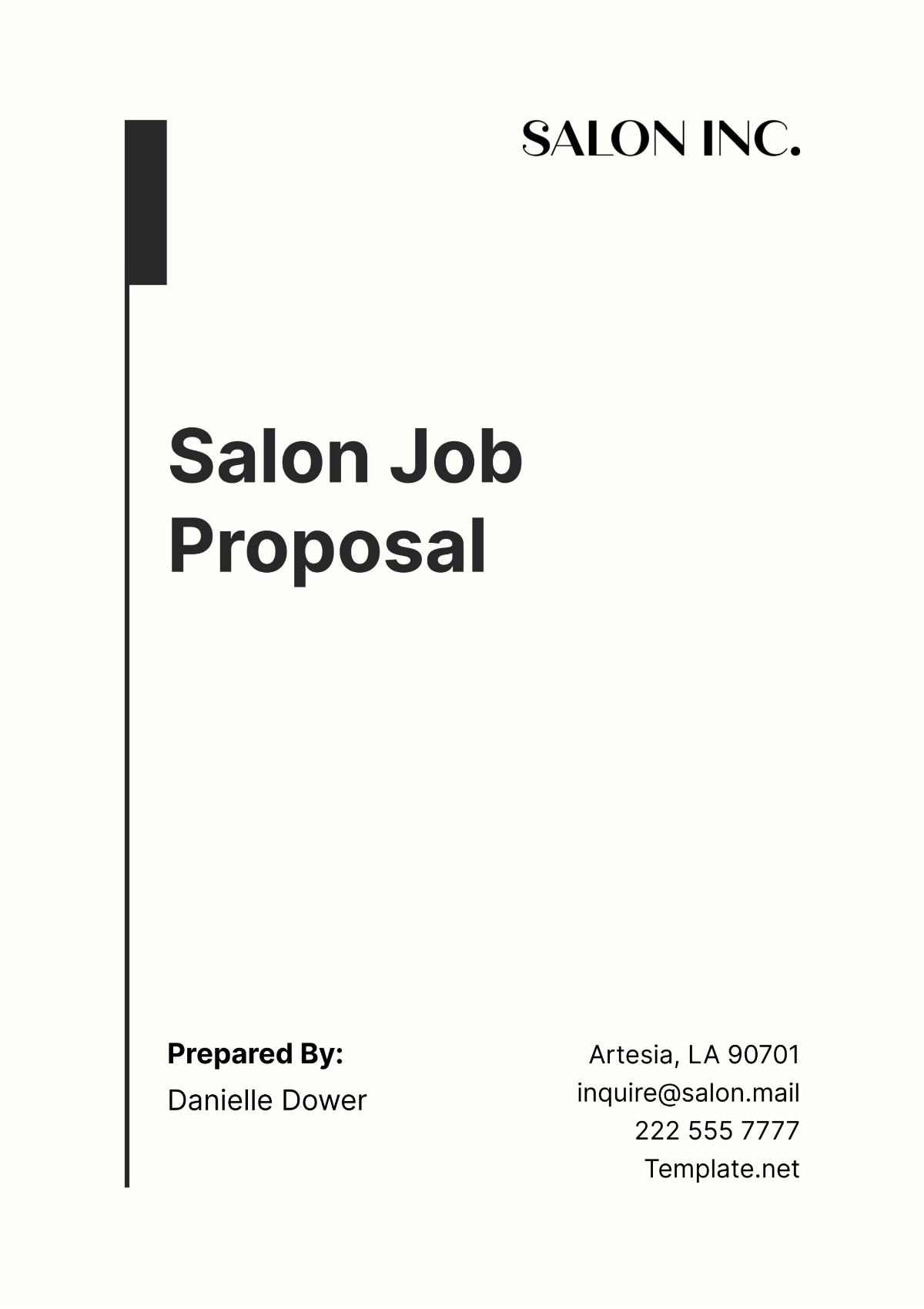 Salon Job Proposal Template - Edit Online & Download