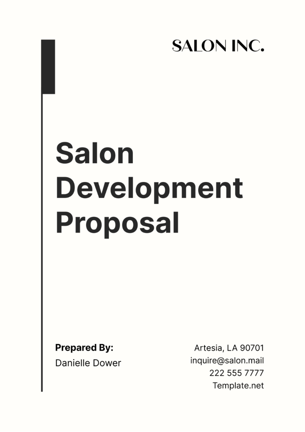 Salon Development Proposal Template