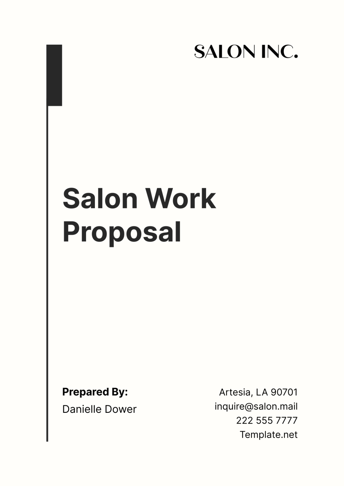 Salon Work Proposal Template