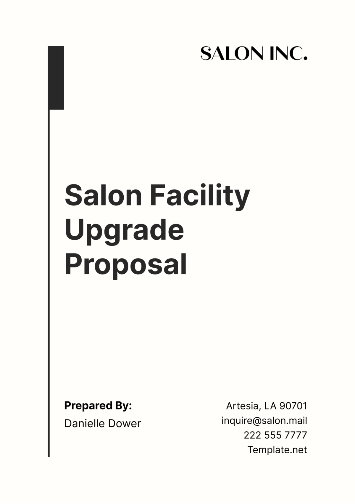 Salon Facility Upgrade Proposal Template