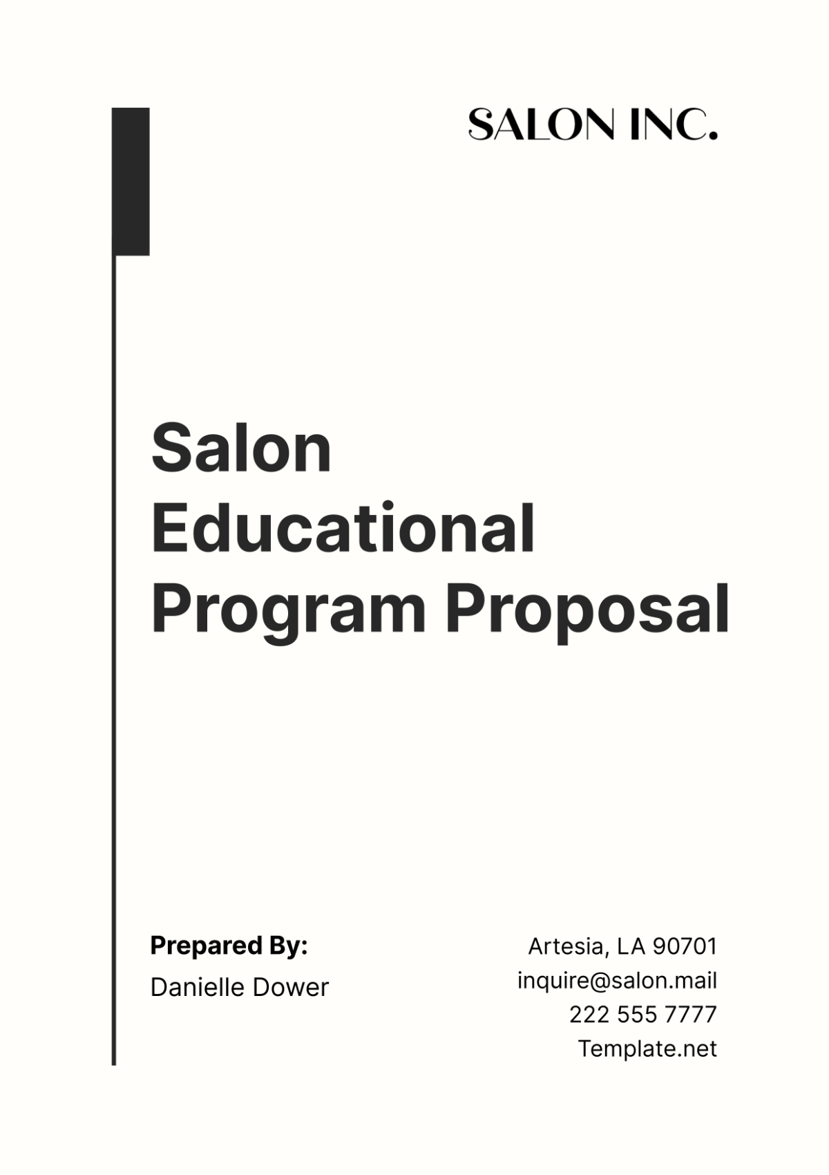 Salon Educational Program Proposal Template - Edit Online & Download