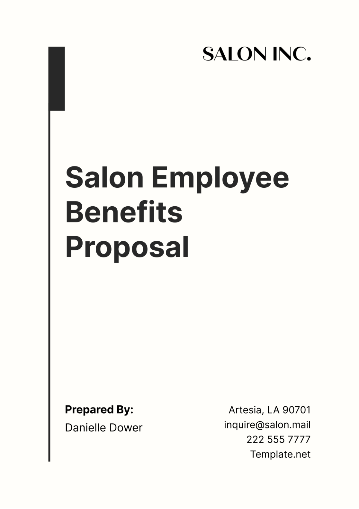 Free Salon Employee Benefits Proposal Template